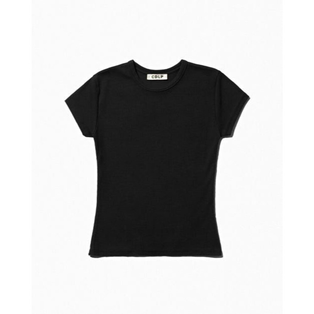 Love Life Essentials Women's Black Solid Crew Neck Short Sleeve Tee Size M